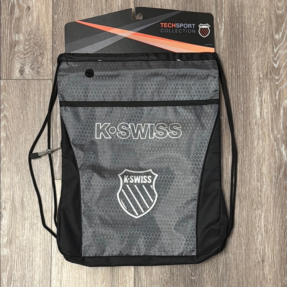 K-Swiss Gray and Black Sporty Backpack